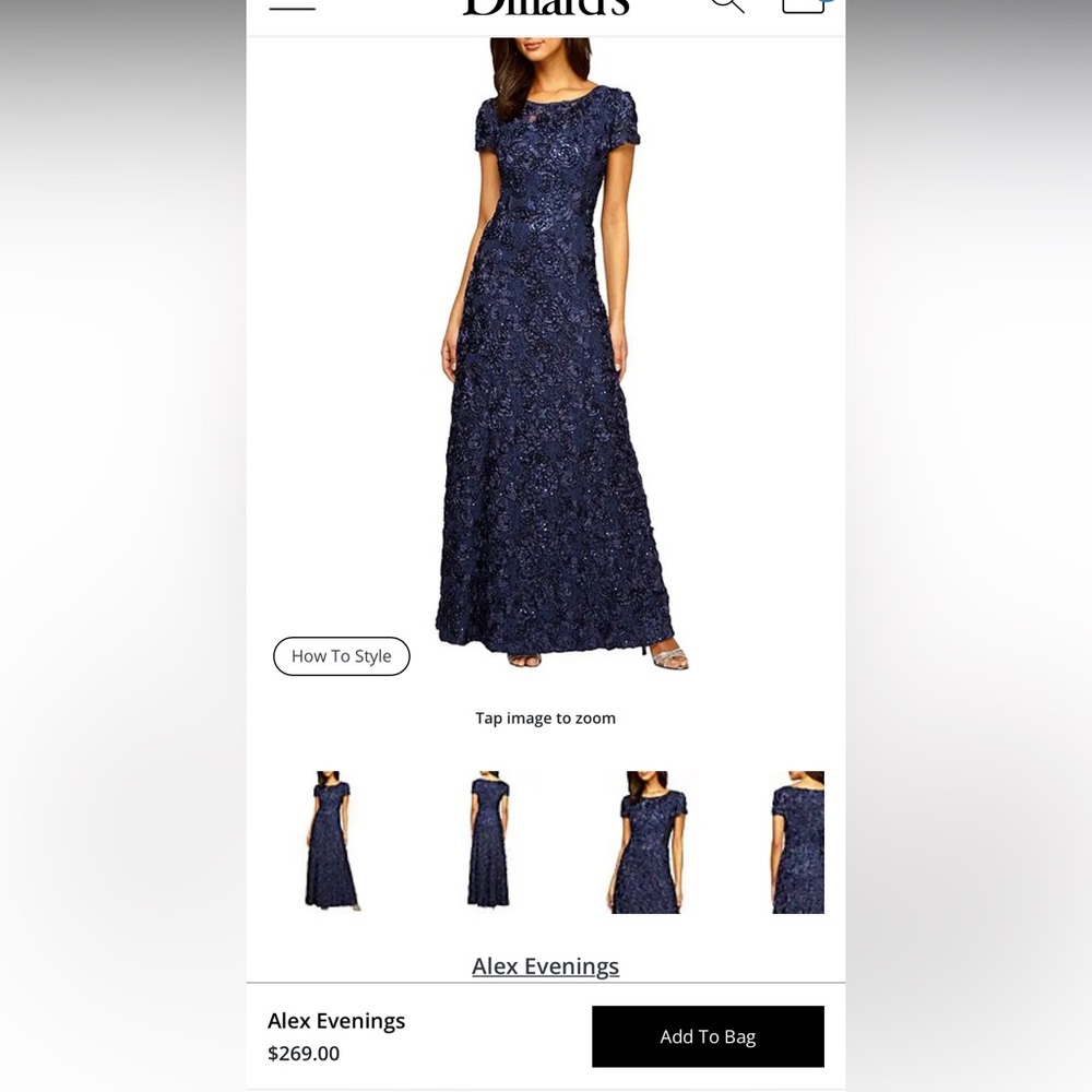 Elegant Navy Blue Floral by Alex Evenings